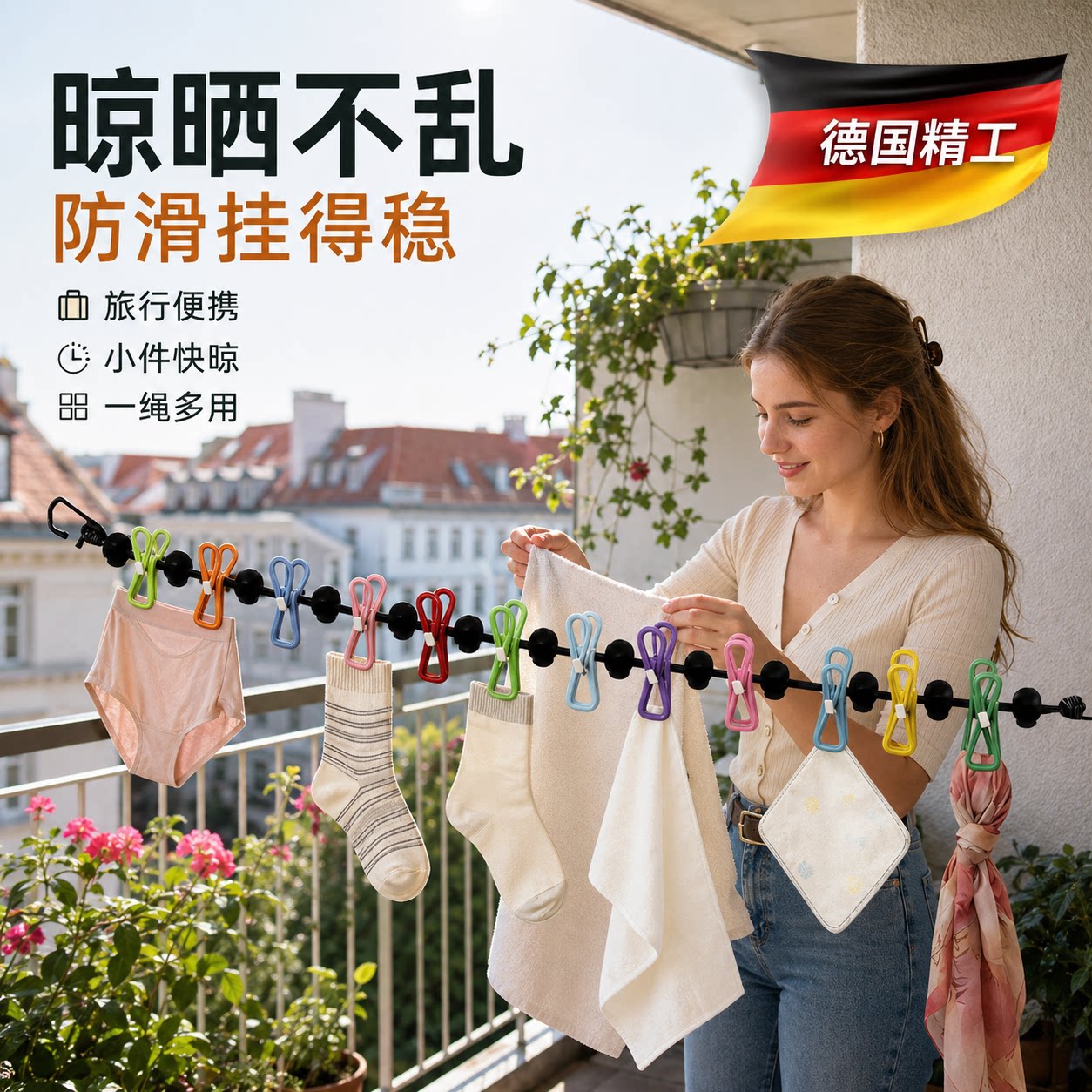 【央ma力荐】便携晾衣绳子