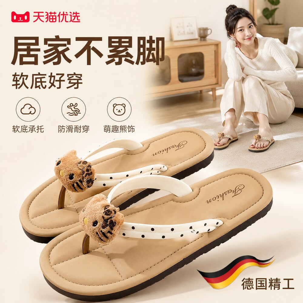 【德国精工】防滑软底拖鞋