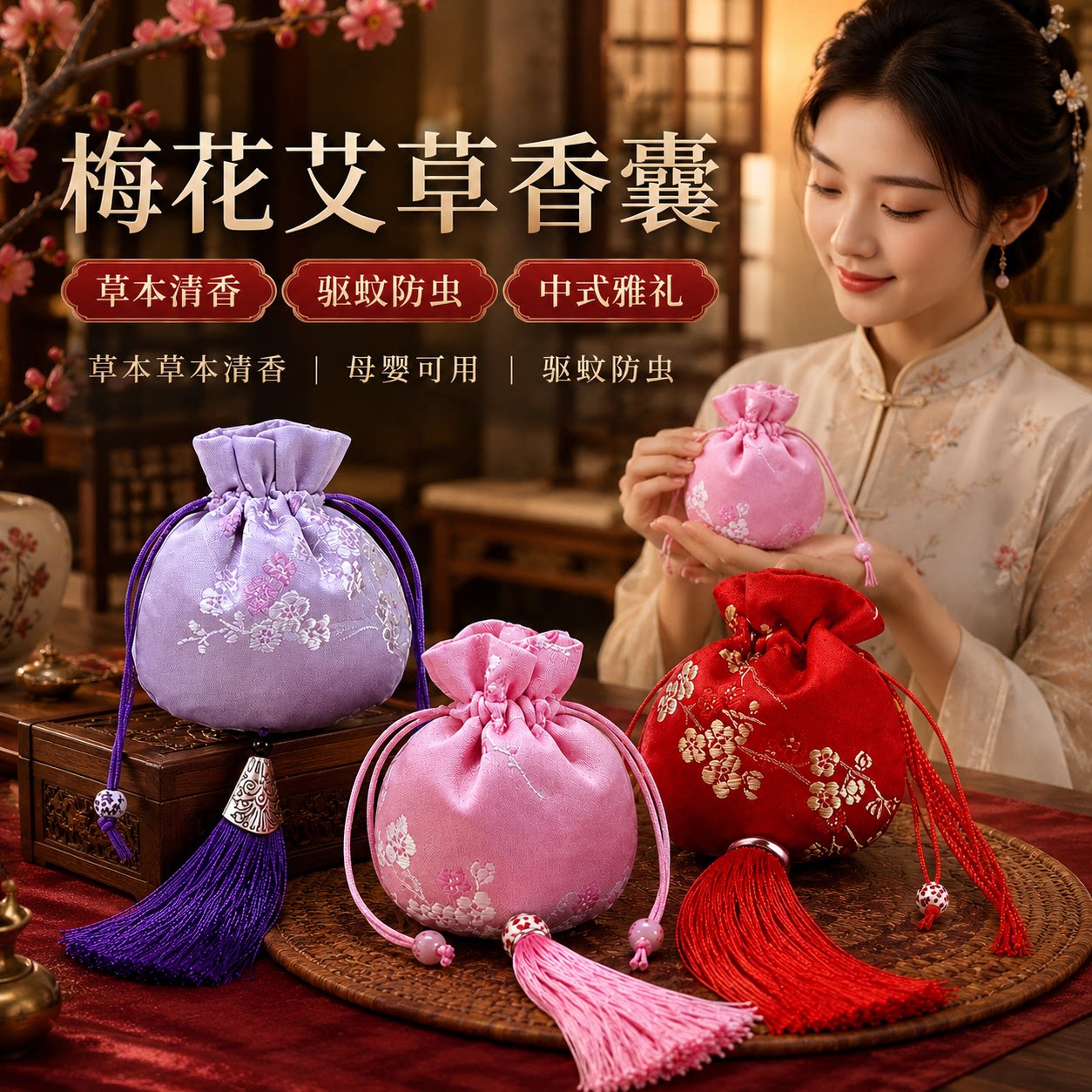 【达人同款中国风驱蚊香袋挂饰】