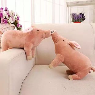 可爱仿真母猪公仔小猪毛绒玩具小猪玩偶摄影道具猪娃娃机玩偶