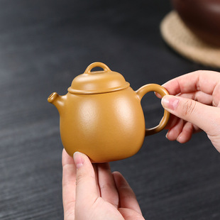 源头批发创意嘟嘟嘴金黄朱泥高石瓢 宜兴紫砂壶 茶具厂家一件