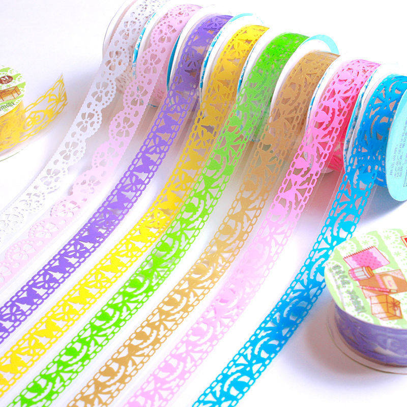 镂空蕾丝花边手帐小胶带相册diy黑纸手工配件手账装饰贴和纸胶纸