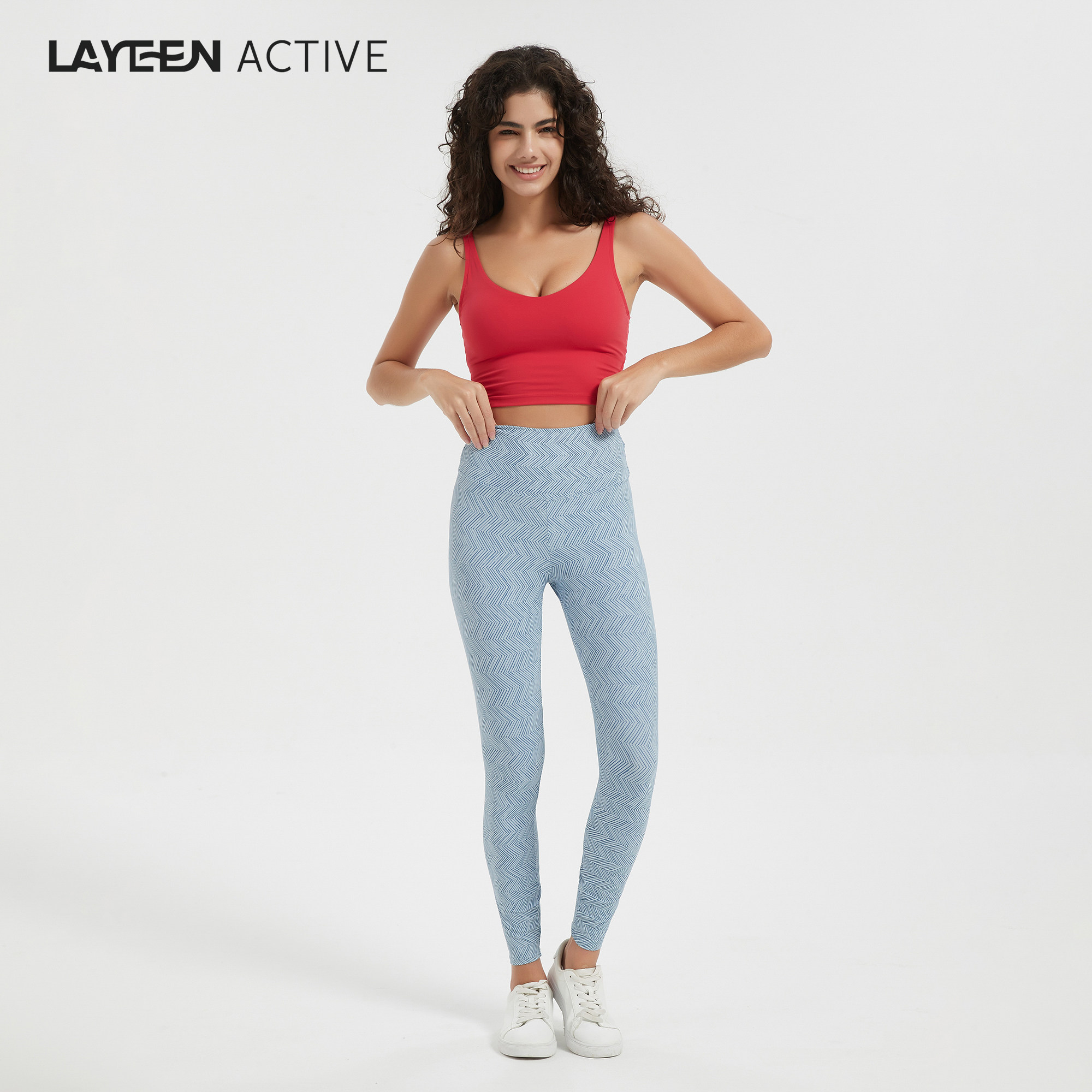 LAYEEN ACTIVE 花裤子 石青水纹 高腰9分瑜伽健身防晒230807