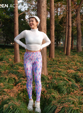 LAYEEN ACTIVE 生命力花裤子 赛博幻镜 9分裸感亲肤运动瑜伽健身