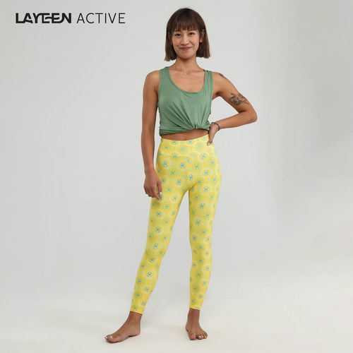 LAYEEN ACTIVE 花裤子 罗马假日 中腰9分瑜伽健身防晒230012