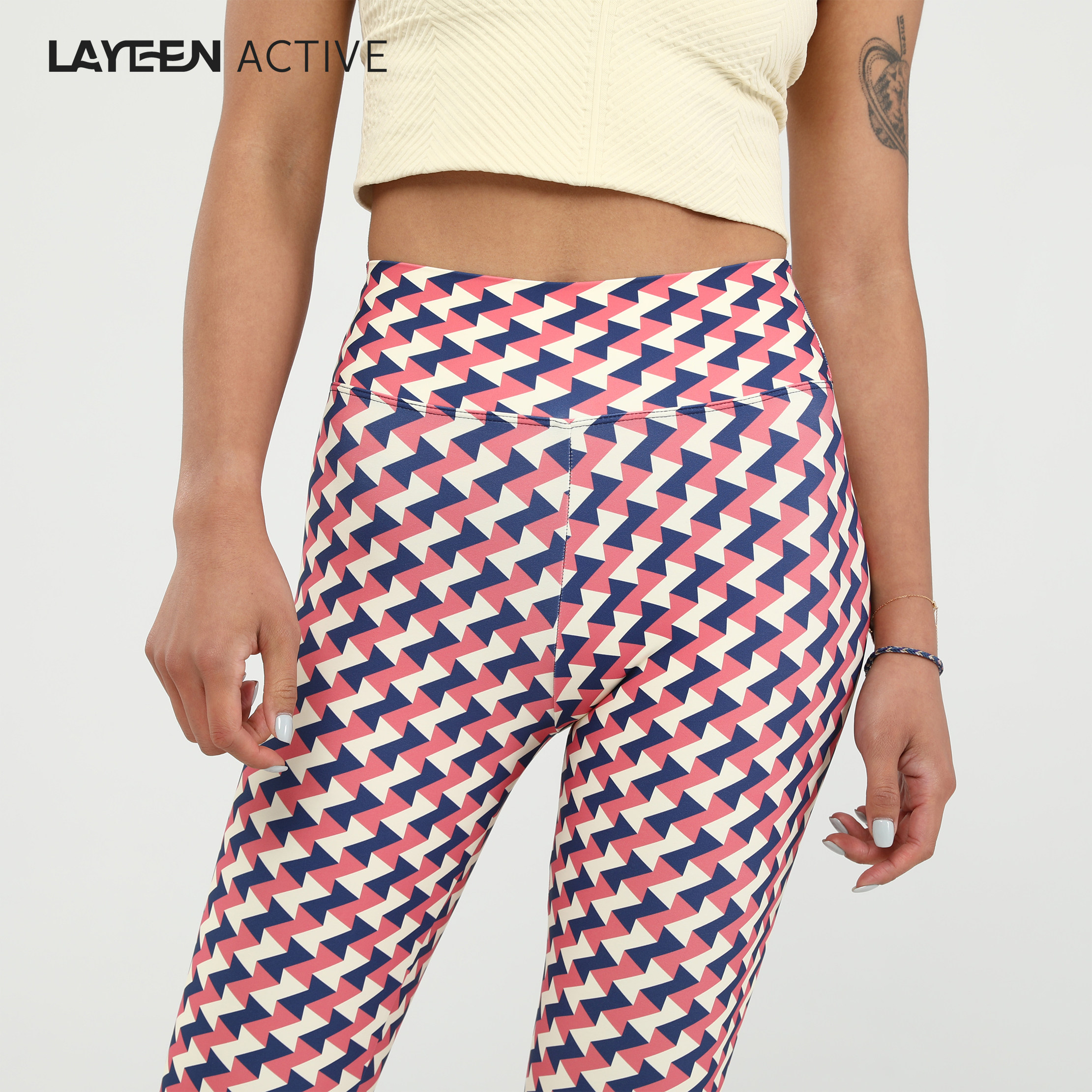 LAYEEN ACTIVE 花裤子 英伦千鸟 中腰9分瑜伽健身防晒230235