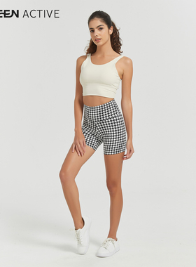 LAYEEN ACTIVE 花裤子 黑白千鸟 4分瑜伽健身防晒230907