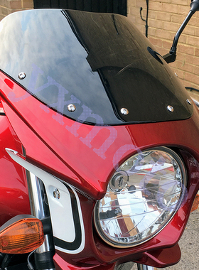 碳纤维通用圆灯摩托机车前挡风cb400改装配件VTEC导流猪头罩玻璃