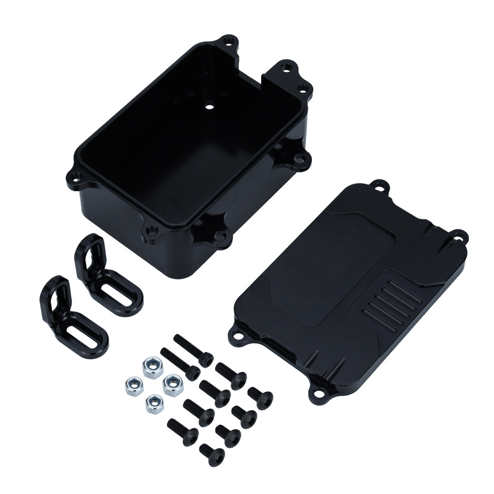RC模型 金属接收器盒 ESC盒升级零件适合SCX10 1/10 RC履带车