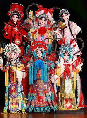 北京京剧绢人戏曲人物摆件中国特色礼品送老外出国纪念品伴手礼物