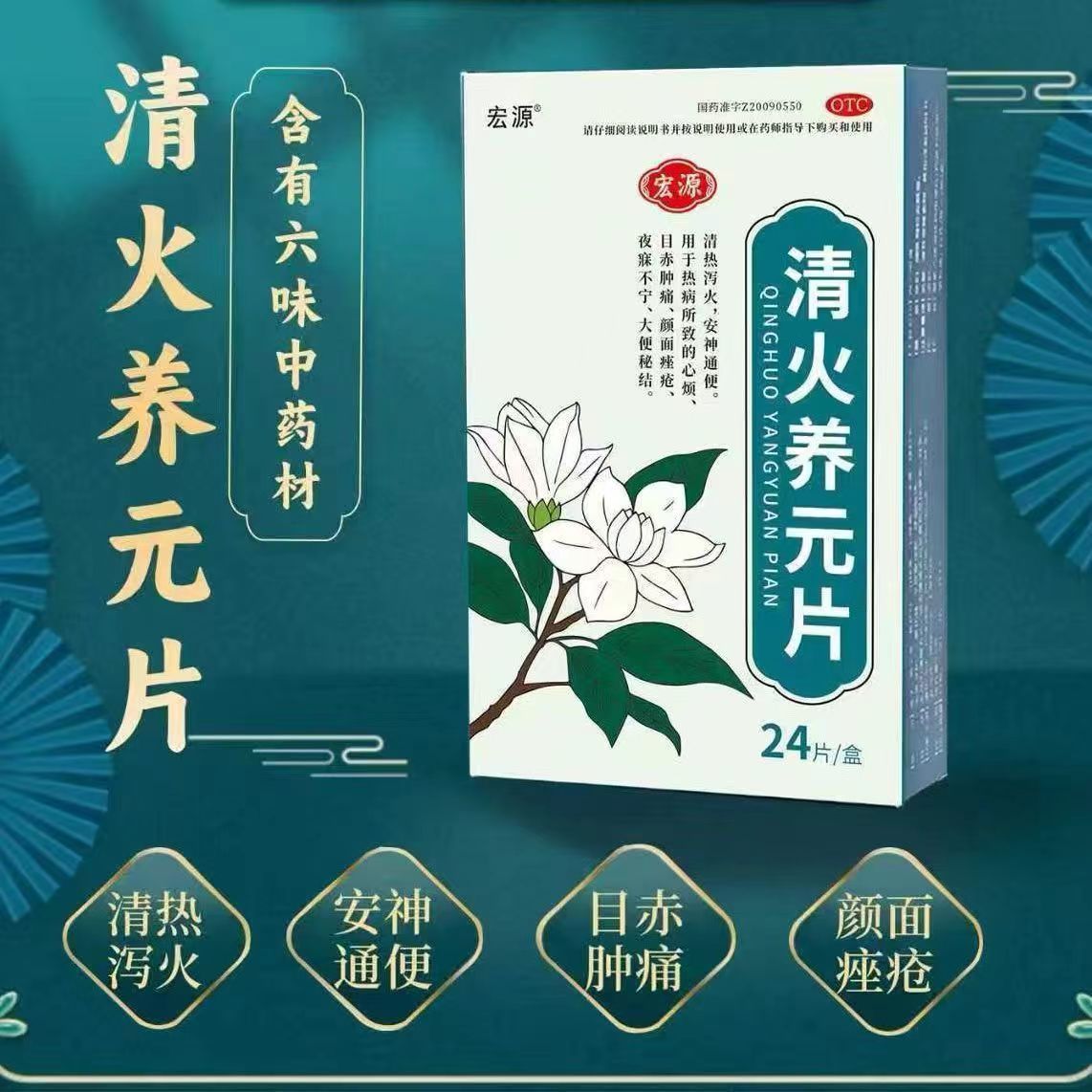 宏源 清火养元片 0.5g*24片/盒 清热泻火