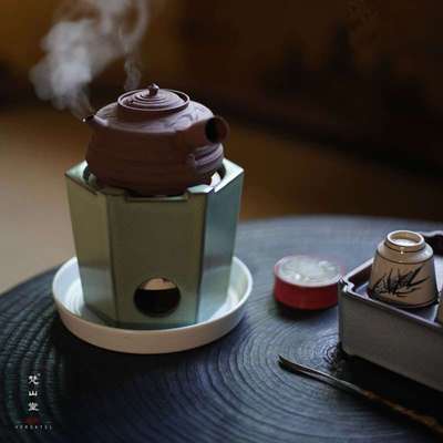 景德镇梵山堂千山翠六方炉陶瓷煮茶炭炉酒精炉底座茶壶烧水碳炉子