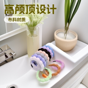 海绵云朵发箍高颅顶高级感毛巾布麻花女士化妆洗脸沐浴头箍化妆