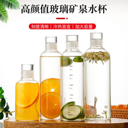 颜值新款硼硅玻璃杯泉水杯耐热防爆网红饮水杯750ml大容量批