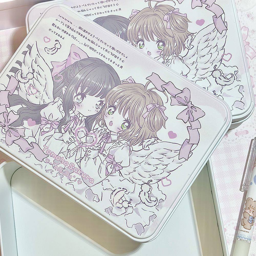 二次元少女铁盒收纳盒可爱贴纸小卡封口桌面日系古早收纳盒小铁盒,收纳整理,首饰盒,淘宝优惠券,粉丝福利购,淘宝优惠卷