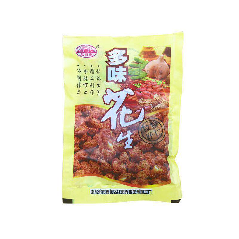 哈尔滨红阳光多味花生酥脆东北休闲网红零食怀旧老式鱼皮花生小包