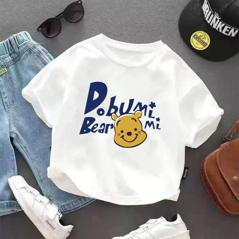 纯棉男童短袖t恤夏季新款卡通小熊儿童宝宝印花休闲女孩童装上衣,童装/婴儿装/亲子装,T恤,淘宝优惠券,粉丝福利购,淘宝优惠卷