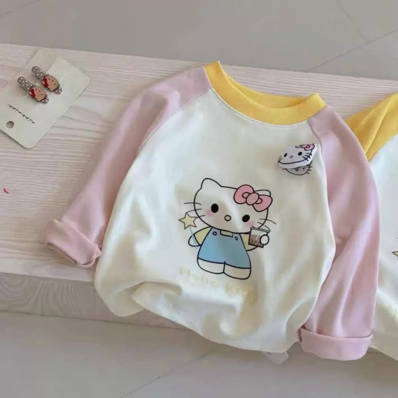 纯棉春秋儿童长袖上衣立体KT猫