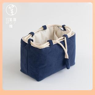 ⇜棉麻茶杯茶壶套装收纳袋加长加厚旅行茶具包大号便携布袋布包