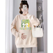 宽松两件套印花韩版 孕妇装 洋气百搭上衣 2025新款 时尚 春装 卫衣套装
