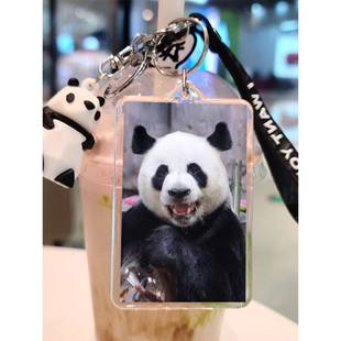 大熊猫灵岩钥匙扣图片定制挂件书包熊猫公仔小挂绳