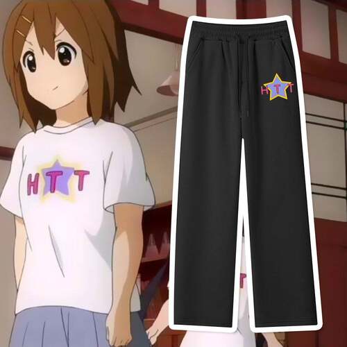 轻音少女周边长裤K-ON! 轻音HTTcos同款印花秋冬直筒裤松紧裤