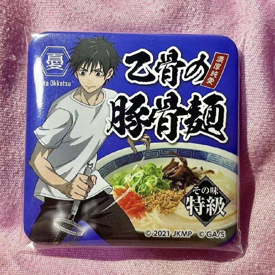 咒术回战五条悟乙骨拉面周边5t5自制方形徽章马口铁吧唧