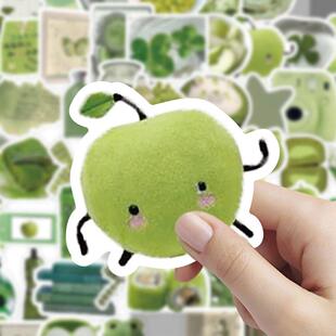 180张古早绿昭和风贴画ins绿色高颜值diy清新创意贴画手账装饰