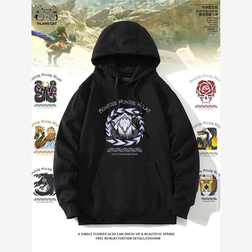 猎人荒野周边连帽卫衣长袖白炽龙煌雷龙秋冬男女外套头痛衣服