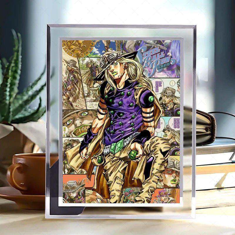 新款JOJO的奇妙冒险水晶玻璃相框房间宿舍桌面摆件送朋友同学闺蜜