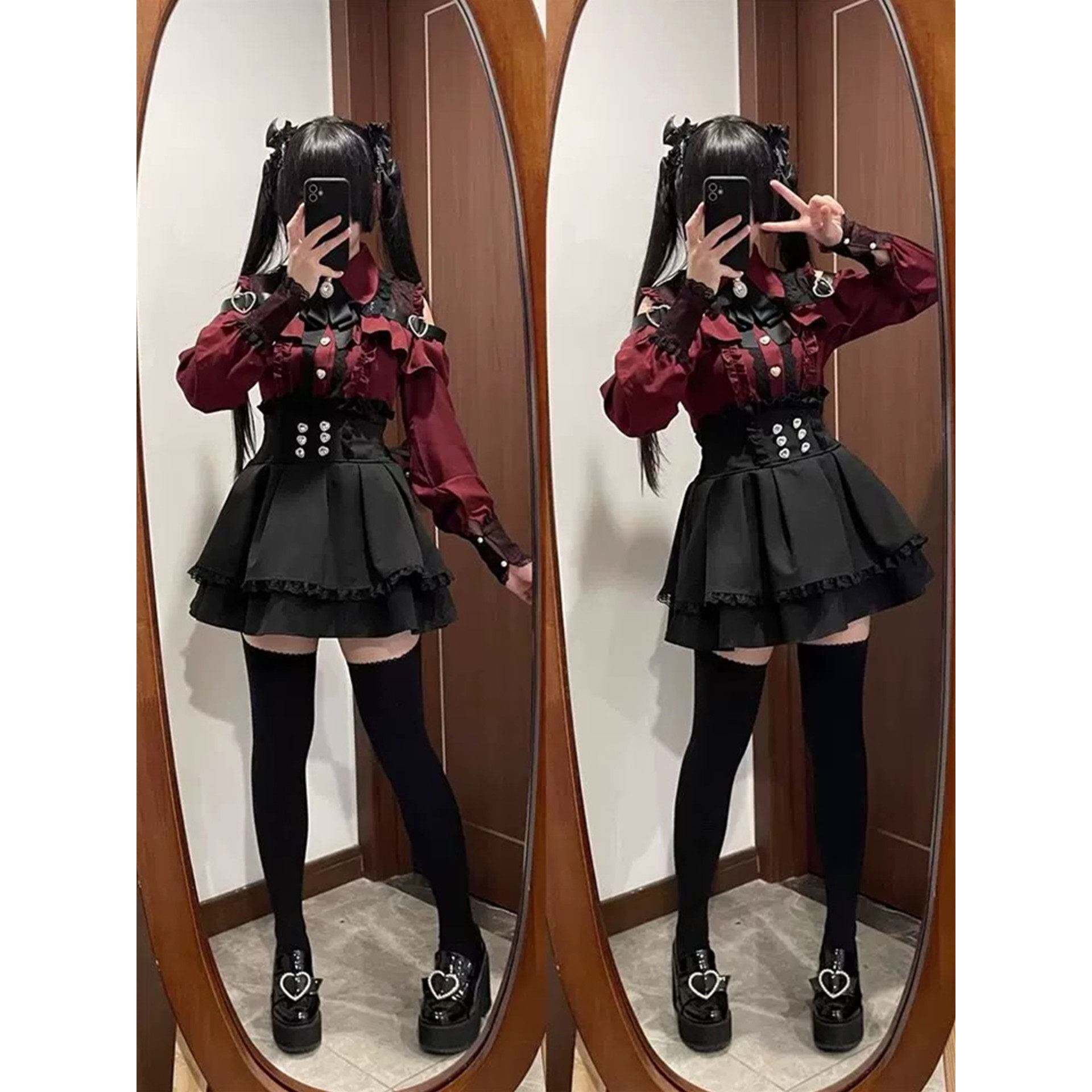 学院风jk制服套装女早秋季小个子纯欲甜妹长袖衬衫半身短裙两件套