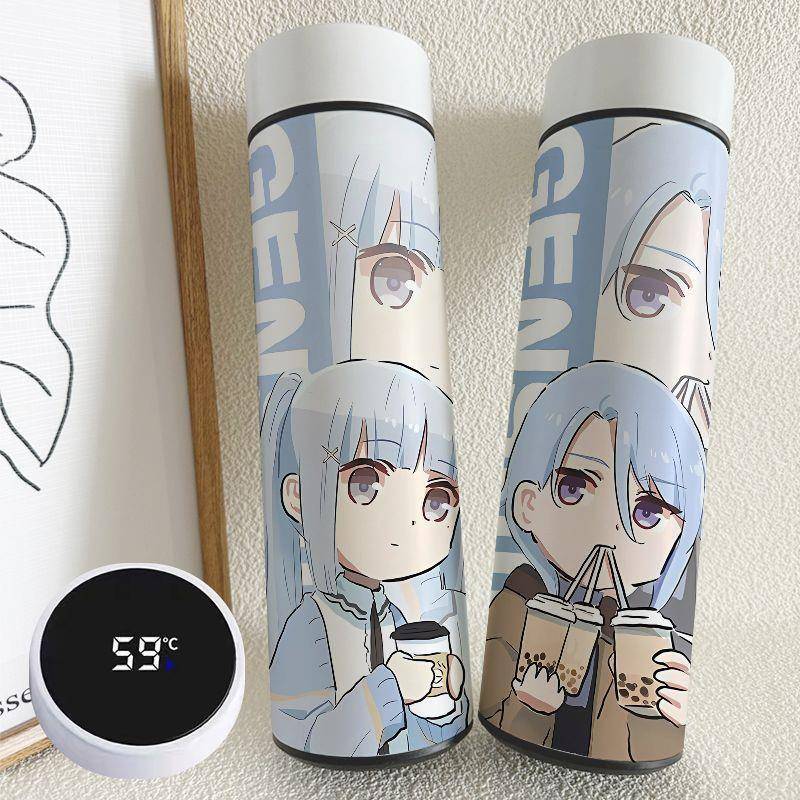 神里绫人绫华智能保温杯大容量不锈钢轻便携带温度显示水杯子4S