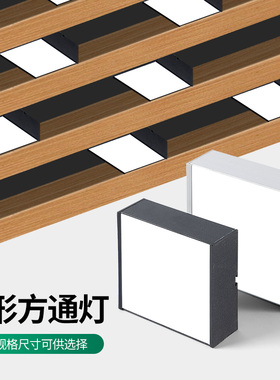 铝方通筒灯悬吊式天花板专用led双头10x20射灯方形木方通筒灯明装