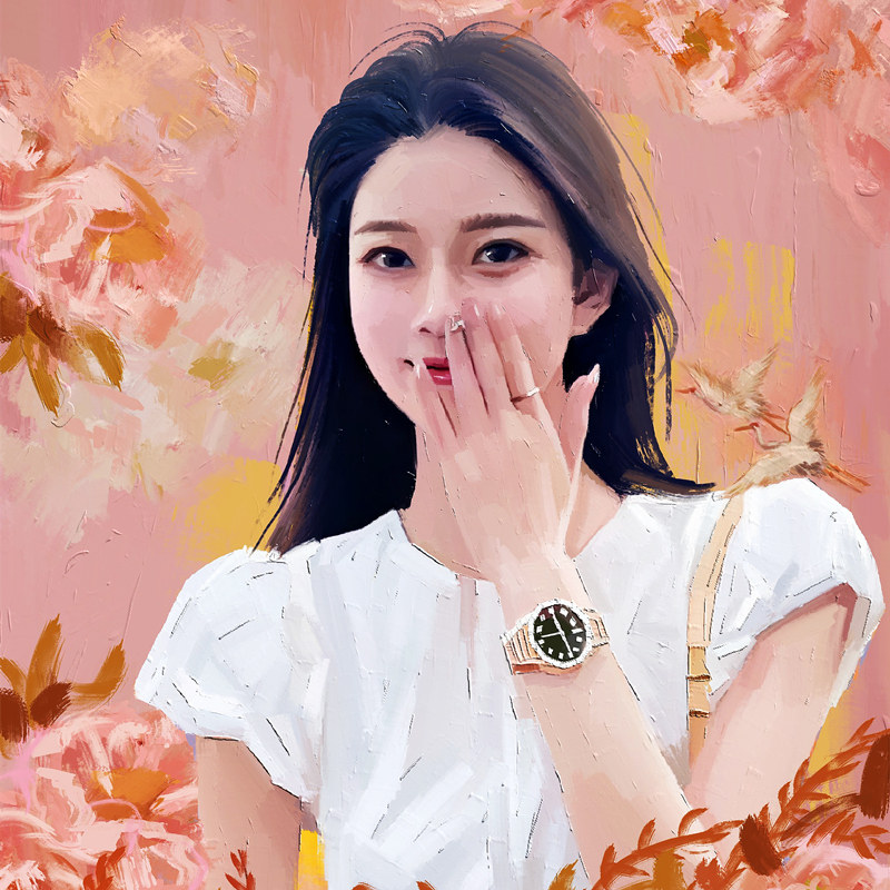 爱画画的子矜手绘油画装饰画客厅挂画大芬村油画定制画画照片画像