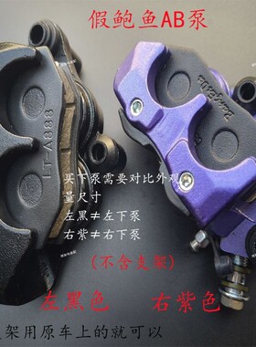 摩托车电动车假鲍鱼AB泵下泵无支架左黑右紫色刹车卡钳