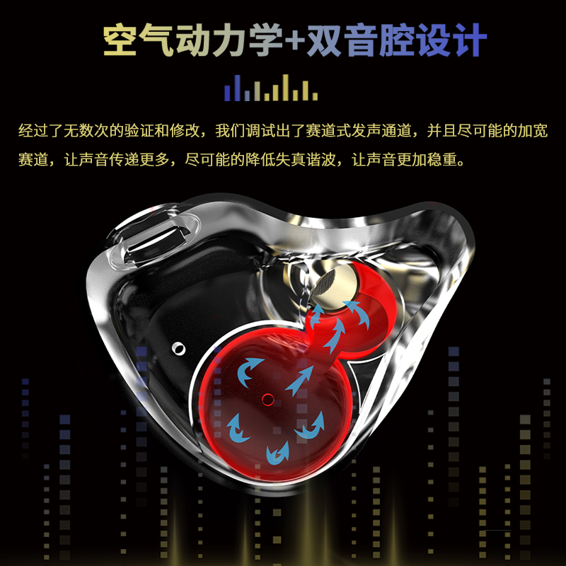 BGVP蝶Pro有线耳机HiFi发烧级高音质K歌耳塞 带麦克风设计