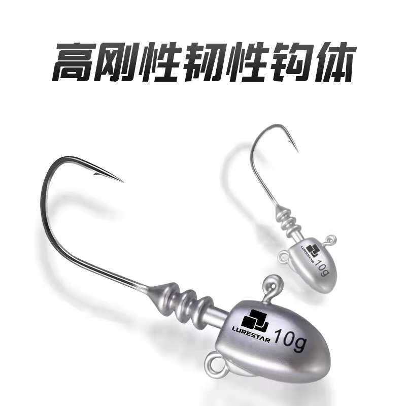 品钓三棱头铅头钩加强钩路亚饵软饵软虫钩防挂底鳜鱼肥虫软虫套装