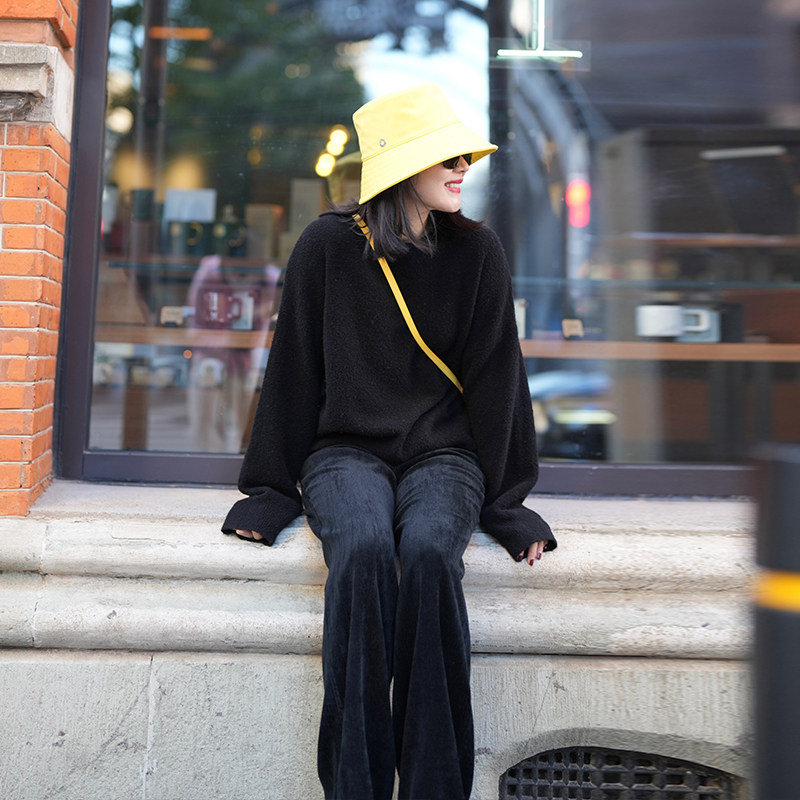 COLINWANG-溶于心口巴黎雾绒羊毛羊绒圈圈纱秋冬毛衣针织衫张若愚