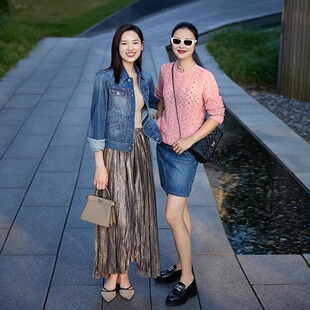 COLIN WANG-少女的冒险|竹节丹宁显瘦复古牛仔短裙半裙秋张若愚