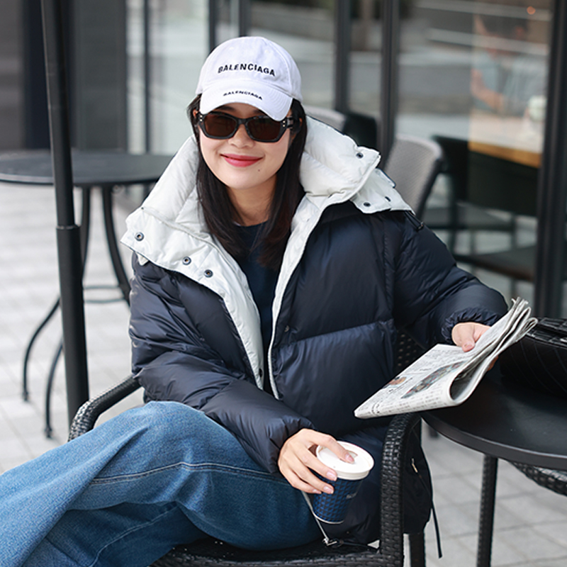 COLINWANG-一件驭冬|新探索MON原厂珠光两面异色短款羽绒服张若愚