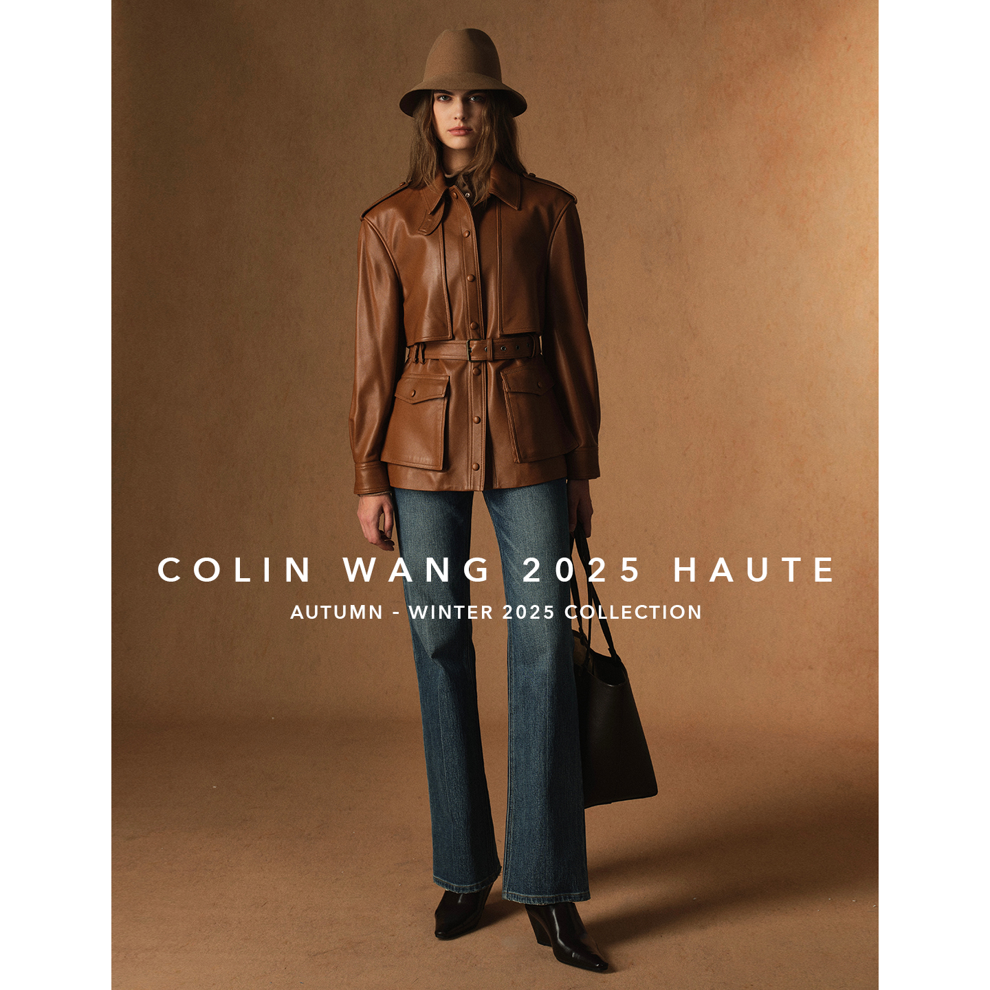 COLINWANG-主编衣橱|沙特进口重磅清水羊皮复古束腰猎装夹克皮衣