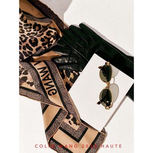 COLINWANG-二八定律|奢牌质感19姆米真丝斜纹绸双面印花豹纹丝巾