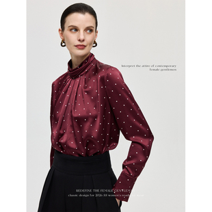 COLIN WANG星光俏佳人|奢牌质感真丝波点衬衫/方巾/丝巾/三角巾