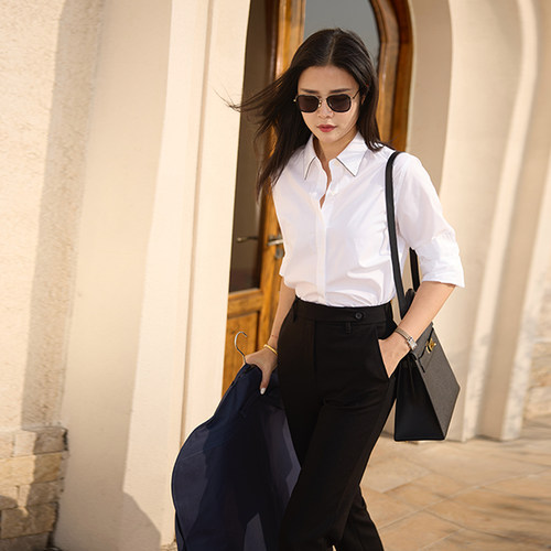 COLINWANG-悠然绅影系列|欧洲进口弹力罗马布通勤显瘦九分西装裤