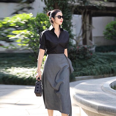 COLIN WANG-法式的夏天| D*OR原厂进口匹马棉通勤短袖白衬衫