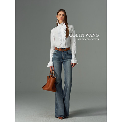 COLINWANGCOLIN JEANS系列|奢牌质感弹力丹宁复古显瘦微喇牛仔裤
