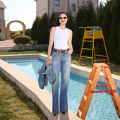 COLIN 土耳其长绒棉显瘦阔腿直筒牛仔裤 WANG JEANS系列