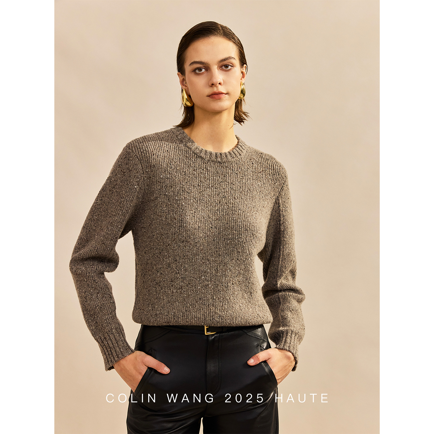 COLINWANG-结构诗行|意大利进口MILLEFILI羊毛彩点花纱针织衫毛衣