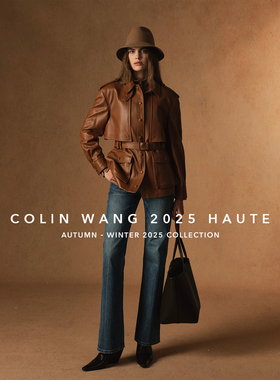 COLINWANG-COLIN JEANS系列|进口长绒棉气质显瘦可翻边微喇牛仔裤