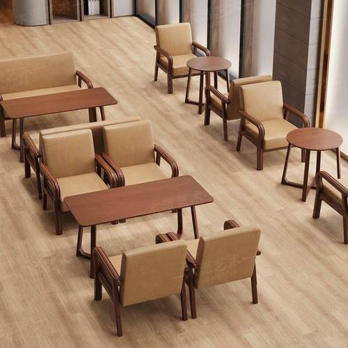 办公室洽谈接待沙发椅会客沙发咖啡厅奶茶店沙发桌椅组合清吧卡座